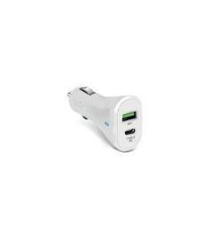 CARREGADOR CARRO 1XTYPE-C PD 20W OUTPUT + 1XUSB 2.1 A BRANCO PARA IPHONE