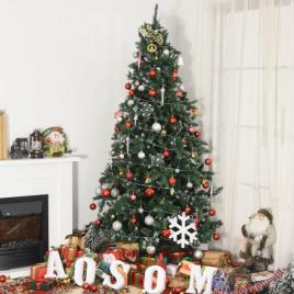 HOMCM Árvore de natal de 210 cm 2012ramos com Suporte Metálico ponta branca artificial 130x210cm