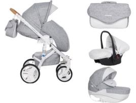 Carrinho de Bebé Individual  Brano Luxe + Carlo Isofix Ready Cinzento Fox