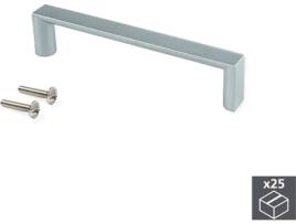 Puxador para Móvel, , Distância entre Furos de 96 Mm, Zamak, Cinzento, 25 Ud.