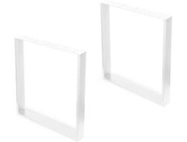 Jogo de Duas Pernas Square Rectangulares para Mesa, , Largura 600 Mm, Pintado Branco