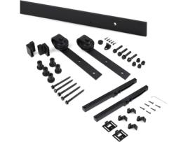 Sistema Barn para Portas de Correr Suspensas, , Fecho Suave, Painéis Não Incluídas, 60 Kg, Aço, Preto.