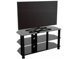 Móvel de TV KING Glass (100x50x42cm - Aço - Preto)