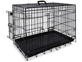 Transportadora para Cães  (Preto - 64x48x54cm - Metal - M - Porte Médio)