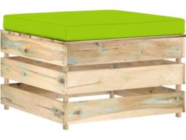 Otomano VIDAXL Com Almofadão 3074530 (Castanho - Madeira - 60 x 62 x 37 cm)