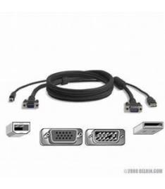 Belkin Omniview™ Enterprise Series DUAL-PORT USB KVM Cable, 3.6M Cabo KVM Preto 3,6 M