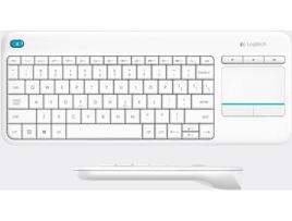 K400 Plus Teclado RF Wireless Qwerty PAN-NÓRDICO Branco