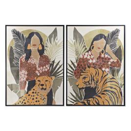 Pintura  Mulher Tigre (2 pcs) (103.5 x 4.5 x 144 cm)