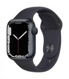 Apple Watch 7, GPS 45 mm - Meia-noite, bracelete desportiva meia-noite