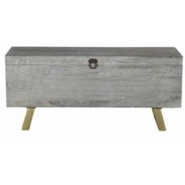 Baú  Madeira Metal (116 x 40 x 50 cm)