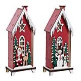 Adorno Natalício DKD Home Decor Madeira (2 pcs) (9.5 x 5.5 x 16 cm)