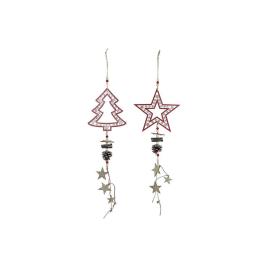 Adorno Natalício  Madeira Árvore (2 pcs) (19 x 5 x 60 cm)