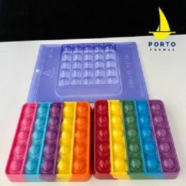 Molde Acetato 3 Partes Quadrado Pop It Fidget 3D