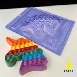 Molde Acetato 3 Partes Unicórnio Pop It Fidget 3D