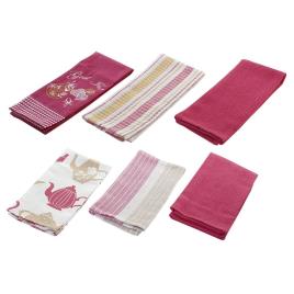 Conjunto de Panos  Branco Cor de Rosa Algodão (2 pcs)