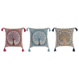 Almofada  Amarelo Azul Vermelho Algodão Árvore (3 pcs) (40 x 10 x 40 cm)