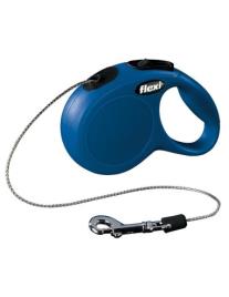 Trela Em Fio Trela Extensível Flexi New Classic Azul Xs