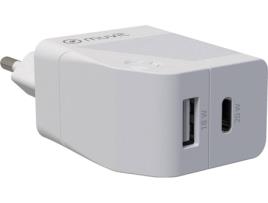 Carregador MUVIT MCACC0013 (1 USB 3.0 - 18 W- 1 USB-C -20 W - Branco)