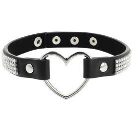 COQUETTE HAND CRAFTED CHOKER VEGAN LEATHER  - HEART