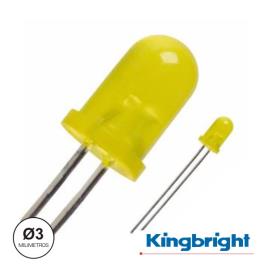 LED 3MM ALTO BRILHO AMARELO DIFUSO 