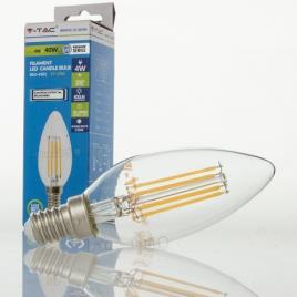 Lâmpada LED E14 4w»40W Luz Quente 400Lm VELA CLEARglass