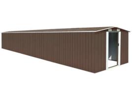 Abrigo para Jardim VIDAXL (Castanho - Aço - 257x779x181 cm)