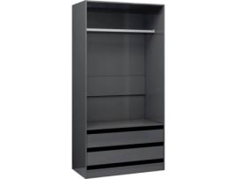 Roupeiro  800611 (Cinzento - Aglomerado de Madeira - 100x50x200 cm)