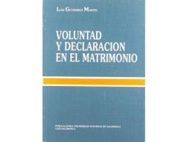 Livro Voluntad y declaración en el matrimonio de Gutiérrez Martín, Luis (Espanhol)