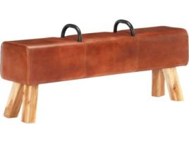 Banco  Bock Vintage Com Pegas Couro De Cabra (135x25x55 cm)