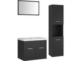 Conjunto de Móveis VIDAXL 3071137 (Cinzento - Aglomerado de Madeira - 60x38.5x46 cm)