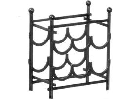 Mobiliário de Brincar  Dollhouse Miniature 1:12 Scale Black Wine Rack #S8504 (Idade Mínima: 3 Anos - 2x2x0.4 cm)