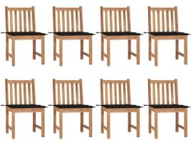 Conjunto 8 Cadeiras de Jardim  c/Almofadas 3073149 (50x53x90 cm - Madeira)