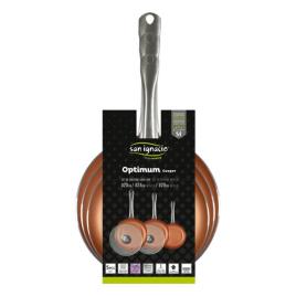 Conjunto de Frigideiras San Ignacio Optimum Copper Cobre Aço inoxidável Alumínio Alumínio Forjado (5 pcs)