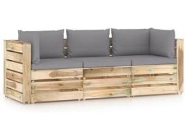 Sofá de Jardim  Almofadões 3074556 Castanho (Madeira - 69 x 70 x 66 cm)