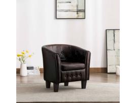 Poltrona  248041 Couro Artificial Castanho