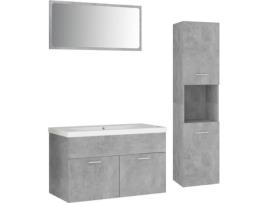 Conjunto de Móveis  3071148 (Cinzento - Aglomerado de Madeira - 80x38.5x46 cm)