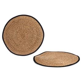 Tapete Castanho Preto Fibra natural (Ø 80 cm)