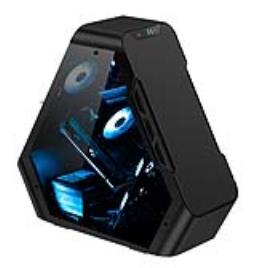 Caixa Big Tower Showcase  TR03-A, Preta, Vidro Temperado