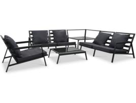 Conjunto de Jardim  Lounge 47819 (Cinzento - Alumínio - 151x96x70 cm - 5 Peças)