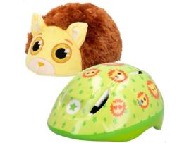 Capacete  infantil com capa de peluche de leão