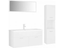 Conjunto de Móveis  3071432 (Branco - Aglomerado de Madeira - 100x38.5x46 cm)