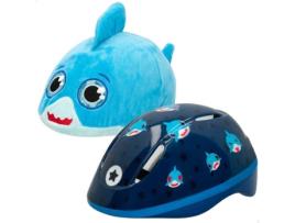 Capacete  de peluche para tubarão com capa