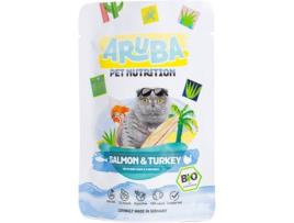 Ração para Gatos ARUBA (70 g - Húmida - Todas as Idades - Sabor: Salmão e Peru)