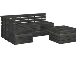 Conjunto de Jardim  Lounge 3063743 (Cinzento - Madeira - 65x65x71.5 cm - 5 Peças)
