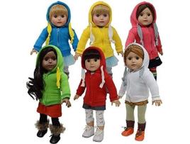 Acessório de Bonecos THE NEW YORK DOLL COLLECTION Set of 6 Hoodie T-Shirts (Idade Mínima: 4 Anos - 9.3x6x3.3 cm)