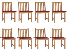 Conjunto 8 Cadeiras de Jardim  c/Almofadas 3073151 (50x53x90 cm - Madeira)