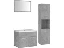 Conjunto de Móveis VIDAXL 3071139 (Cinzento - Aglomerado de Madeira - 60x38.5x46 cm)