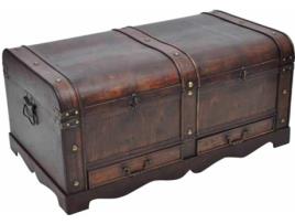 Baú  (Castanho - Madeira - 90x51x42 cm)