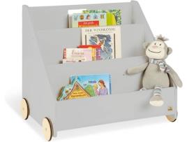 Estante PINOLINO com Rodas MDF Cinzento (65 x 42 x 57 cm)