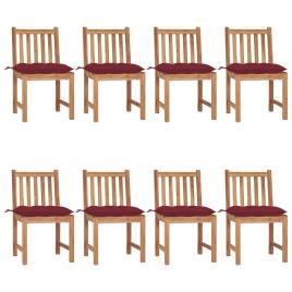 Conjunto 8 Cadeiras de Jardim  c/Almofadas 3073166 (50x53x90 cm - Madeira)
